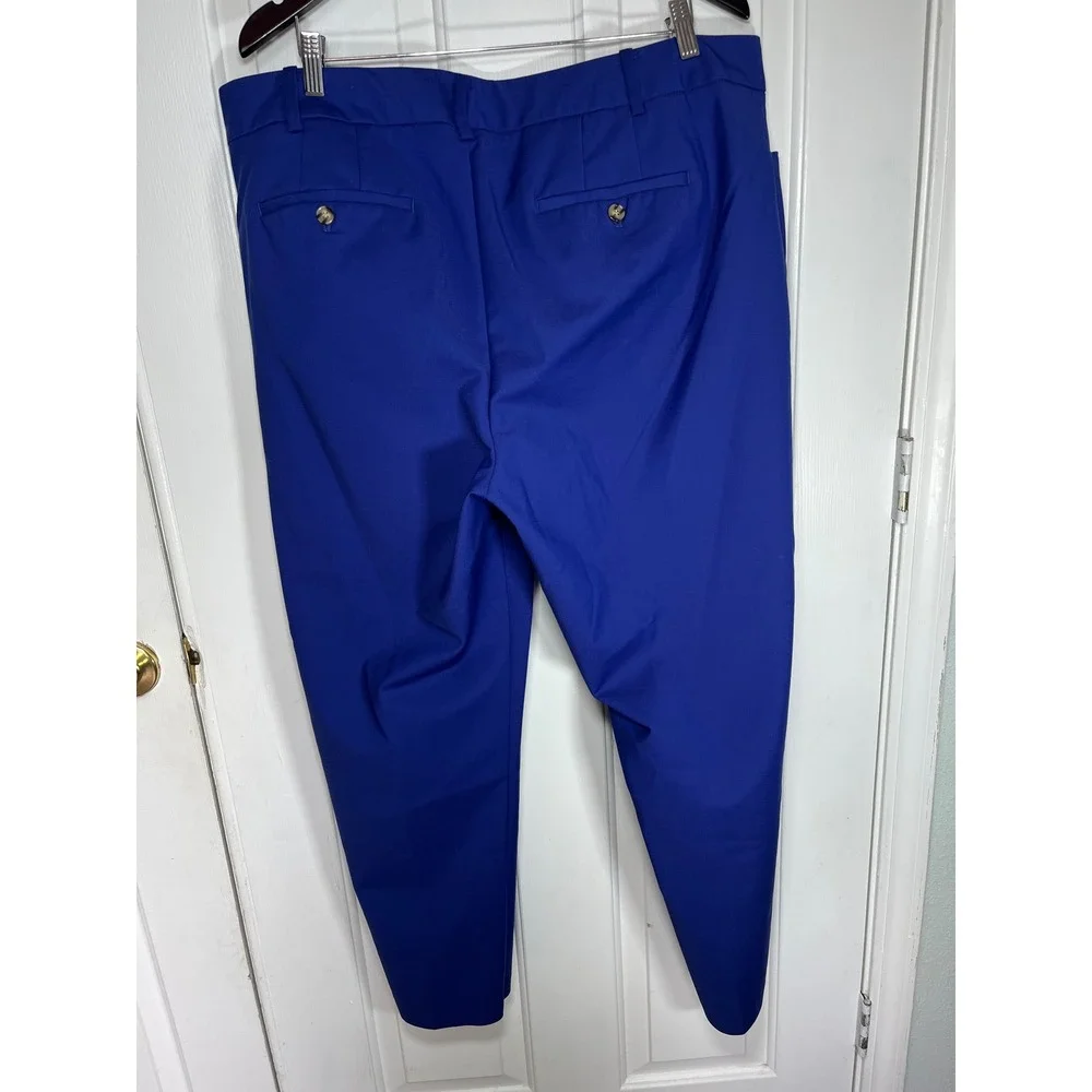 Eloquii Tapered Trouser Womens 18R Royal Blue Cotton‎ Blend Stretch Pocket Chic